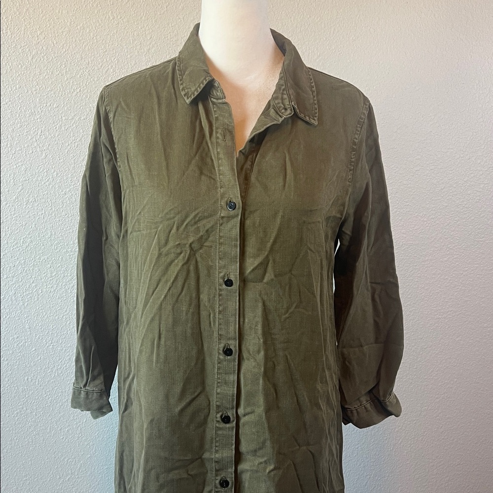 Zara Collared Shirt Dress Green Size Small
